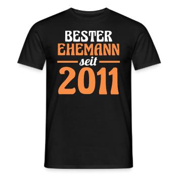 Valentinstag Bester Ehemann Seit 2011 - Männer T-Shirt - Schwarz - Vorne - AI Model Male 178 light (178cm)