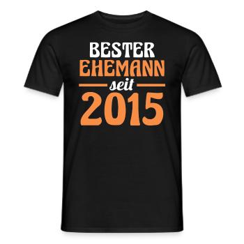 Valentine's Day Best Husband Since 2015 - Men's T-Shirt - black - Front - AI Model Male 178 light (178cm)