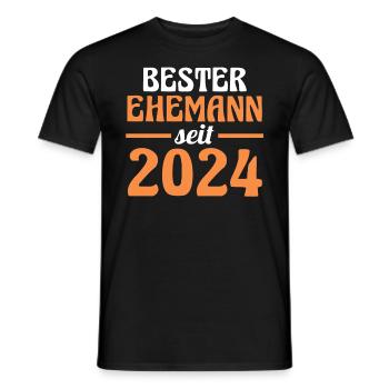 Meilleur mari de la Saint-Valentin depuis 2024 - T-shirt homme - noir - Devant - AI Model Male 178 light (178cm)