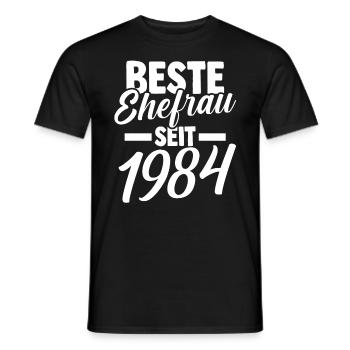 Valentinstag Beste Ehefrau Seit 1984 - Männer T-Shirt - Schwarz - Vorne - AI Model Male 178 light (178cm)