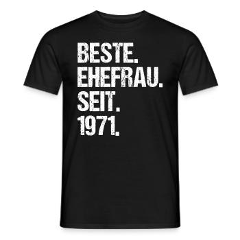 Valentinstag Beste Ehefrau Seit 1971 - Männer T-Shirt - Schwarz - Vorne - AI Model Male 178 light (178cm)