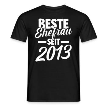 Valentinstag Beste Ehefrau Seit 2013 - Männer T-Shirt - Schwarz - Vorne - AI Model Male 178 light (178cm)