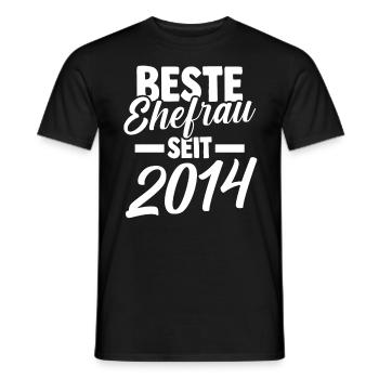Valentine's Day Best Wife Since 2014 - Men's T-Shirt - black - Front - AI Model Male 178 light (178cm)