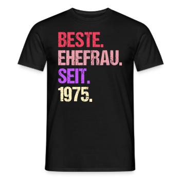 Valentinstag Beste Ehefrau Seit 1975 - Männer T-Shirt - Schwarz - Vorne - AI Model Male 178 light (178cm)
