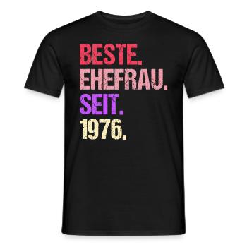 Valentine's Day Best Wife Since 1976 - Men's T-Shirt - black - Front - AI Model Male 178 light (178cm)