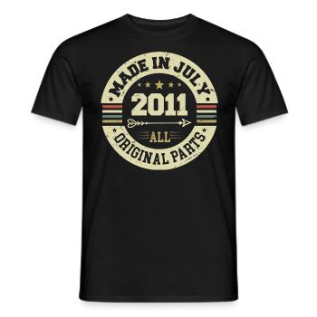July 2011 Birthday present 2011 I Made in July - Men's T-Shirt - black - Front - AI Model Male 178 light (178cm)