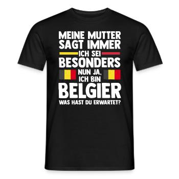 Belgian Belgian Belgium - Men's T-Shirt - black - Front - AI Model Male 178 light (178cm)