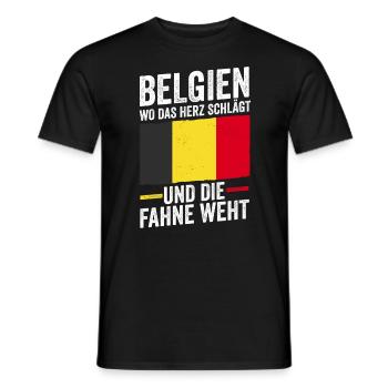 Belgier Belgisch Belgien - Männer T-Shirt - Schwarz - Vorne - AI Model Male 178 light (178cm)