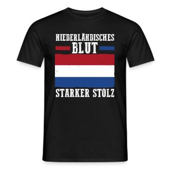 Pays-Bas Pays-Bas Pays-Bas - T-shirt homme - noir - Devant - AI Model Male 178 light (178cm)