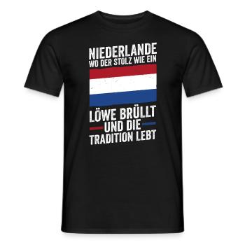 Pays-Bas Pays-Bas Pays-Bas - T-shirt homme - noir - Devant - AI Model Male 178 light (178cm)