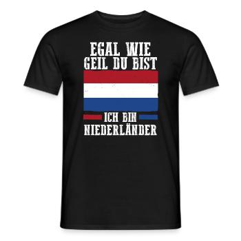 Pays-Bas Pays-Bas Pays-Bas - T-shirt homme - noir - Devant - AI Model Male 178 light (178cm)