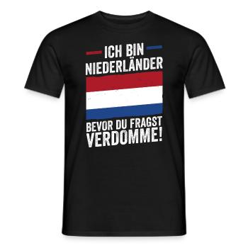 Pays-Bas Pays-Bas Pays-Bas - T-shirt homme - noir - Devant - AI Model Male 178 light (178cm)