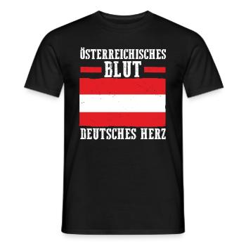 Austrian German Austria - Men's T-Shirt - black - Front - AI Model Male 178 light (178cm)