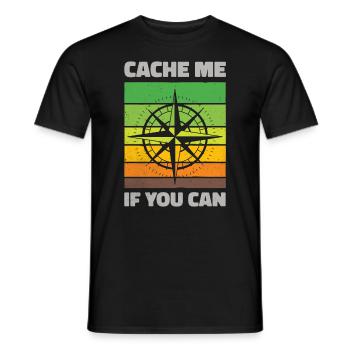 Cache Me If You Can Geocaching Adventure - Men's T-Shirt - black - Front - AI Model Male 178 light (178cm)