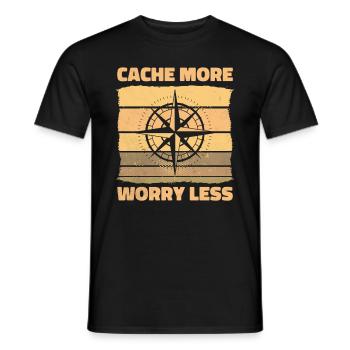 Cachen, Mehr Sorgen, Weniger Geocaching-spaß - Männer T-Shirt - Schwarz - Vorne - AI Model Male 178 light (178cm)
