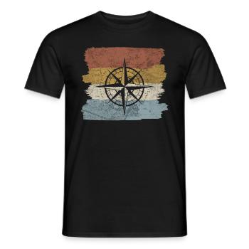 Kompass-navigationswerkzeug Im Retro-stil - Männer T-Shirt - Schwarz - Vorne - AI Model Male 178 light (178cm)