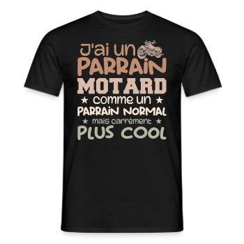 Ich habe einen Biker-Paten, ein Motorrad-Biker-Patengeschenk - Männer T-Shirt - Schwarz - Vorne - AI Model Male 178 light (178cm)