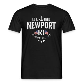 Newport, Rhode Island - Männer T-Shirt - Schwarz - Vorne - AI Model Male 178 light (178cm)