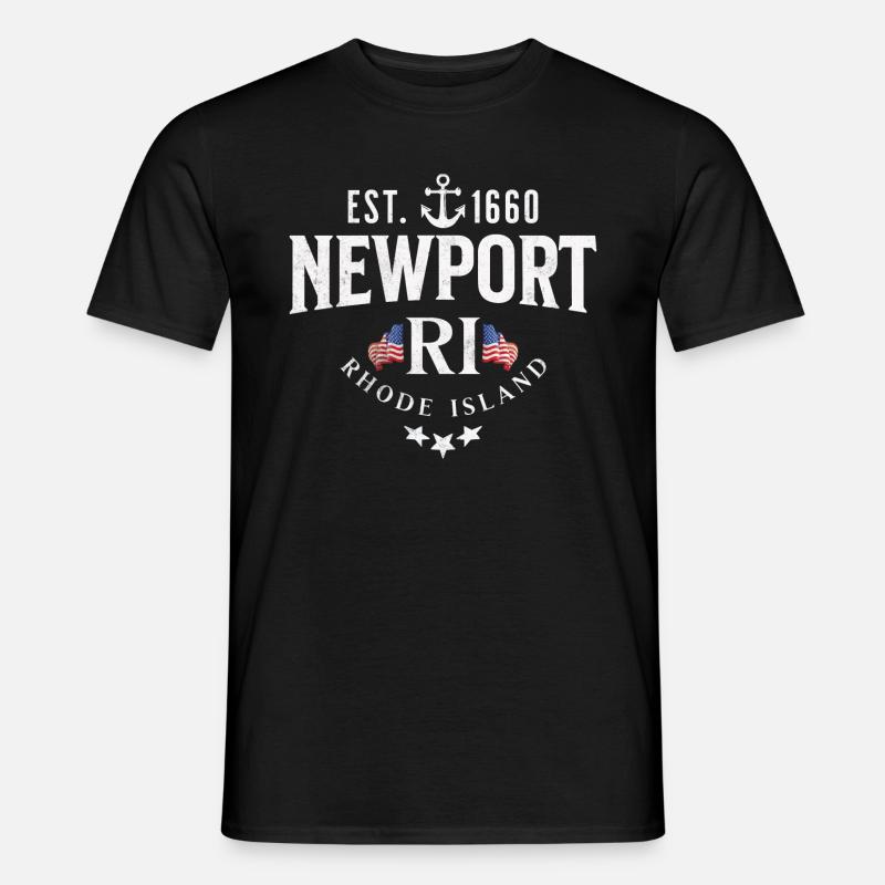 Newport, Rhode Island - Männer T-Shirt - Schwarz