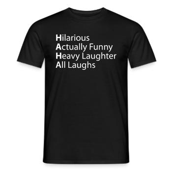 Haha hilarant, en fait un rire lourd - T-shirt homme - noir - Devant - AI Model Male 178 light (178cm)
