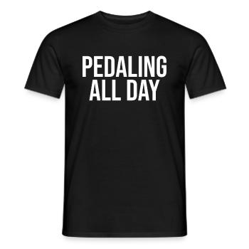 Den Ganzen Tag In Die Pedale Treten - Männer T-Shirt - Schwarz - Vorne - AI Model Male 178 light (178cm)