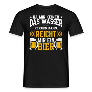 Da mir keiner das Wasser reichen kann Bier Sprüche - Männer T-Shirt - Schwarz - Vorne - AI Model Male 178 light (178cm)