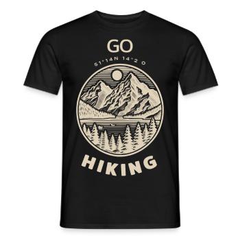 Randonnée en montagne - T-shirt homme - noir - Devant - AI Model Male 178 light (178cm)