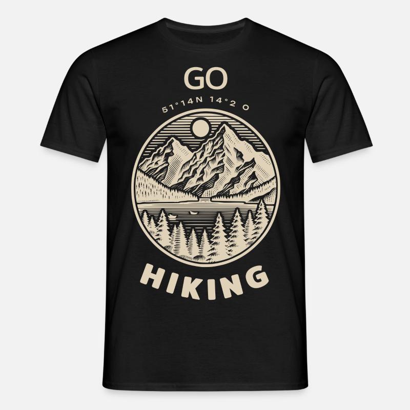 Hiking Mountains - Männer T-Shirt - Schwarz