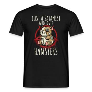 Juste un sataniste qui aime les hamsters Heavy Metal Fun - T-shirt homme - noir - Devant - AI Model Male 178 light (178cm)