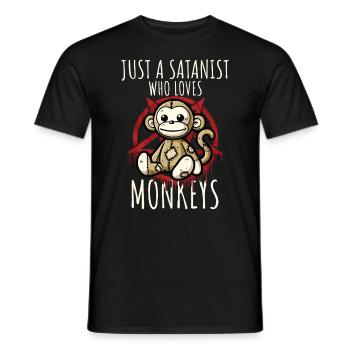 Idéal pour les gothiques qui ont une préférence pour les singes - T-shirt homme - noir - Devant - AI Model Male 178 light (178cm)