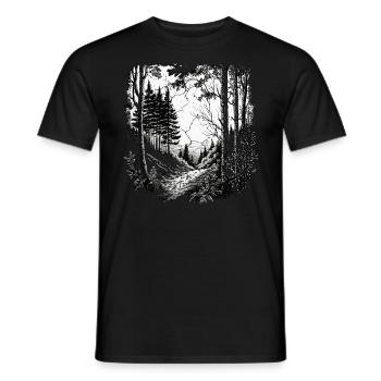 Forêt sombre, Bois sombres, Amoureux de la nature - T-shirt homme - noir - Devant - AI Model Male 178 light (178cm)