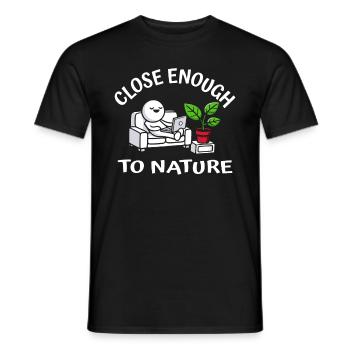 Close enough to nature, fun - Men's T-Shirt - black - Front - AI Model Male 178 light (178cm)