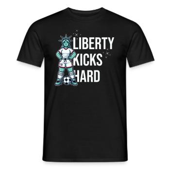 Liberty donne un coup de pied au design sportif patriotique - T-shirt homme - noir - Devant - AI Model Male 178 light (178cm)