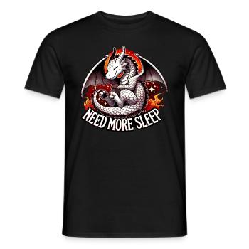 Brauchen Sie Mehr Schlaf, Lustiges Drachen-design - Männer T-Shirt - Schwarz - Vorne - AI Model Male 178 light (178cm)