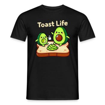Toast Leben Lustiges Frühstück Avocado Design - Männer T-Shirt - Schwarz - Vorne - AI Model Male 178 light (178cm)