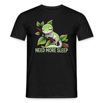 Need More Sleep Funny Gecko Reptile Humor - Men's T-Shirt - black - Front - AI Model Male 178 light (178cm)