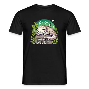 Need More Sleep Funny Lizard Humor Pajama - Men's T-Shirt - black - Front - AI Model Male 178 light (178cm)