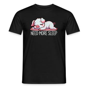 Need More Sleep Funny Pig Farm - Men's T-Shirt - black - Front - AI Model Male 178 light (178cm)