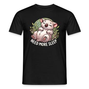 Need More Sleep Funny Wombat Animal Humor Pajama - Men's T-Shirt - black - Front - AI Model Male 178 light (178cm)