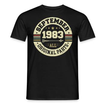 41e anniversaire 1983 Légendaire depuis septembre 1983 - T-shirt homme - noir - Devant - AI Model Male 178 light (178cm)