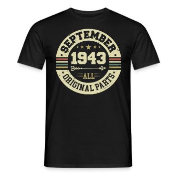 81. Geburtstag 1943 Legendär seit September 1943 - Männer T-Shirt - Schwarz - Vorne - AI Model Male 178 light (178cm)
