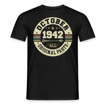 Légendaire depuis octobre 1942 Anniversaire octobre 1942 - T-shirt homme - noir - Devant - AI Model Male 178 light (178cm)