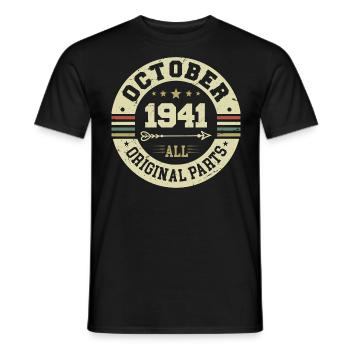 Légendaire depuis octobre 1941 Anniversaire octobre 1941 - T-shirt homme - noir - Devant - AI Model Male 178 light (178cm)