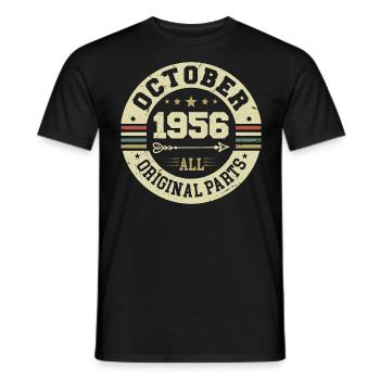 Legendär seit Oktober 1956 Geburtstag Oktober 1956 - Männer T-Shirt - Schwarz - Vorne - AI Model Male 178 light (178cm)