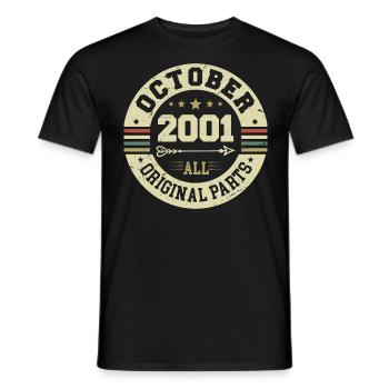 Legendary since October 2001 Birthday October 2001 - Men's T-Shirt - black - Front - AI Model Male 178 light (178cm)