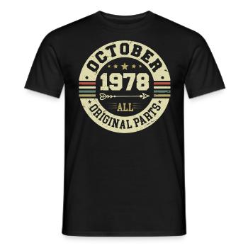 Légendaire depuis Octobre 1978 Anniversaire Octobre 1978 - T-shirt homme - noir - Devant - AI Model Male 178 light (178cm)