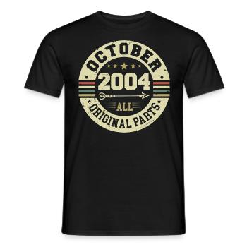Legendary since October 2004 Birthday October 2004 - Men's T-Shirt - black - Front - AI Model Male 178 light (178cm)