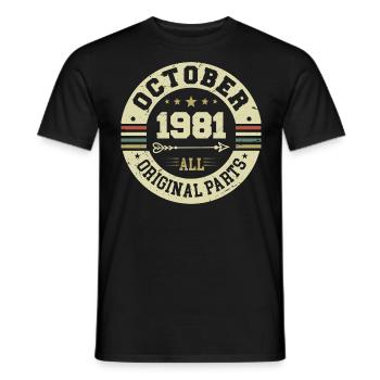 Legendary since October 1981 Birthday October 1981 - Men's T-Shirt - black - Front - AI Model Male 178 light (178cm)