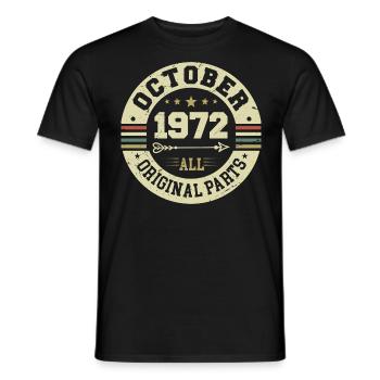 Legendär seit Oktober 1972 Geburtstag Oktober 1972 - Männer T-Shirt - Schwarz - Vorne - AI Model Male 178 light (178cm)