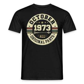 Legendary since October 1973 Birthday October 1973 - Men's T-Shirt - black - Front - AI Model Male 178 light (178cm)